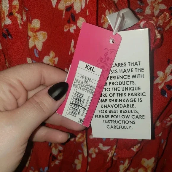 Red floral dress xxl Multicolor - Picture 3 of 8